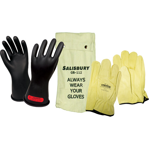 Ensemble de gants isol&eacute;s contre l'&eacute;lectricit&eacute; Salisbury, ASTM classe 0, Taille 9, 11" lo Air Extreme Inc.