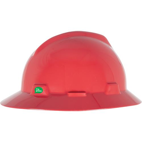 Casque de s&eacute;curit&eacute; &agrave; bord complet V-Gard GREEN avec fentes, R&eacute;pond aux normes CSA type 1, Suspension Rochet Air Extreme Inc.