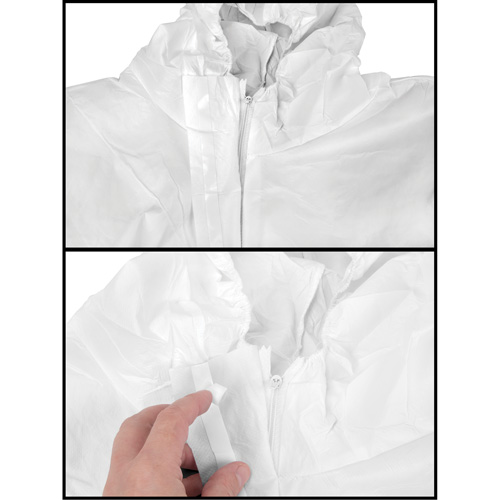 Premium Hooded Coveralls, Medium, White, Microporous Air Extreme Inc.