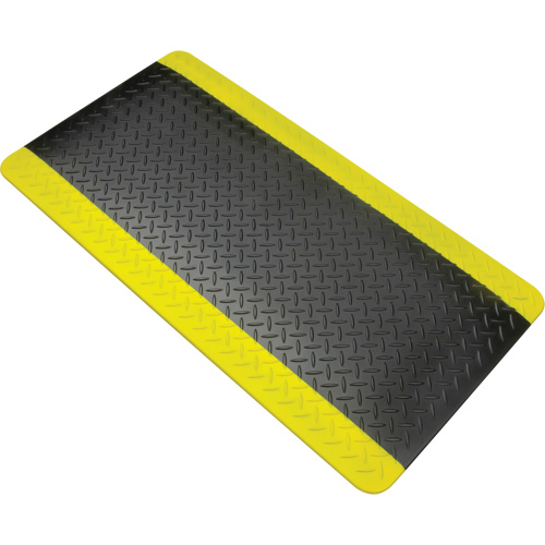 Anti-Fatigue Matting, Diamond, 1-2/3' x 3-1/4' x 3/4", Black/Yellow, Polyurethane Air Extreme Inc.