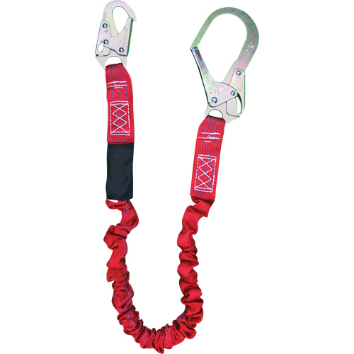 ShockSorb Internal Shock Lanyard, 6', Rebar Hook Center, Snap Hook Leg Ends, Polyester Air Extreme Inc.