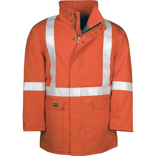 Parka dhiver &agrave; doublure matelass&eacute;e AllOut Westex UltraSoft avec bandes r&eacute;fl&eacute;chissantes, Petit, Orange haute visibilit&eacute;, 46 cal/cm² Air Extreme Inc.