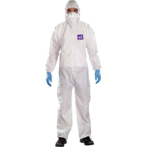 Combinaison 3 pi&egrave;ces avec capuchon AlphaTec Microchem r&eacute;sistant aux produits chimiques, 2T-Grand, Blanc Air Extreme Inc.