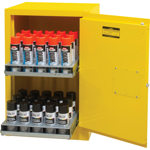 Flammable Aerosol Storage Cabinet, 12 gal., 1 Door, 23" W x 35" H x 18" D Air Extreme Inc.