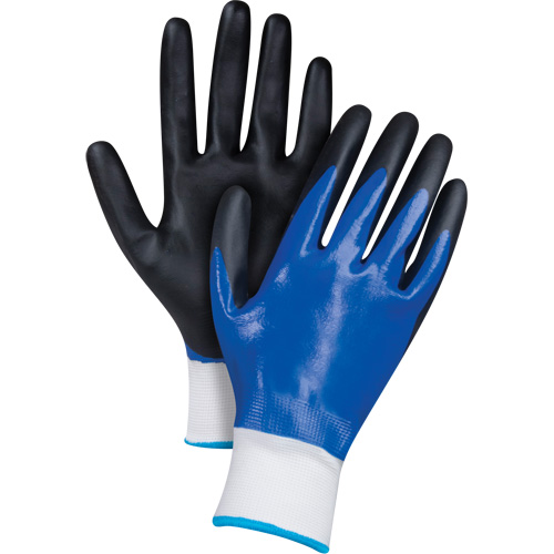 Gants enduits noir & bleu, Moyen, R&ecirc;vetement Mousse de nitrile, Calibre 15, Enveloppe en Nylon Air Extreme Inc.