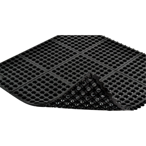 Cushion-Ease&reg; 550 Interlocking Anti-Fatigue Mat, Slotted, 3' x 3' x 3/4", Black, Rubber Air Extreme Inc.