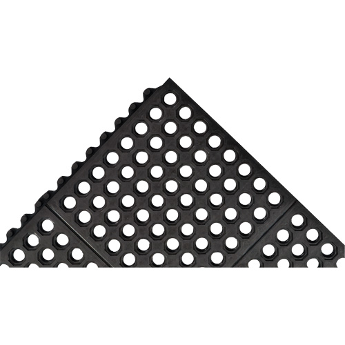 Cushion-Ease&reg; 550 Interlocking Anti-Fatigue Mat, Slotted, 3' x 3' x 3/4", Black, Rubber Air Extreme Inc.