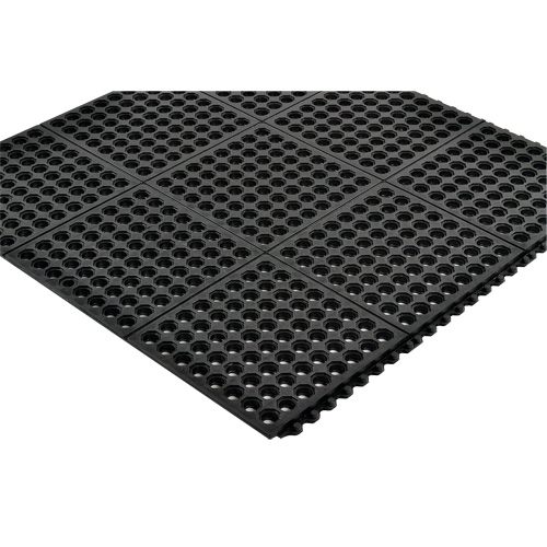 Cushion-Ease&reg; 550 Interlocking Anti-Fatigue Mat, Slotted, 3' x 3' x 3/4", Black, Rubber Air Extreme Inc.