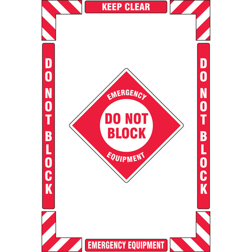 "Emergency Equipment" Floor Marking Kit, Adhesive, English with Pictogram Air Extreme Inc.