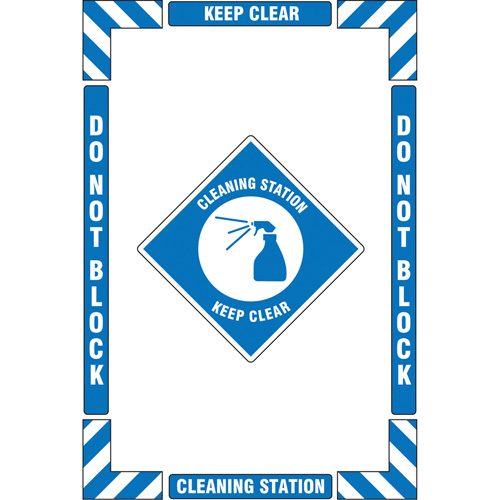 "Cleaning Station" Floor Marking Kit, Adhesive, English with Pictogram Air Extreme Inc.