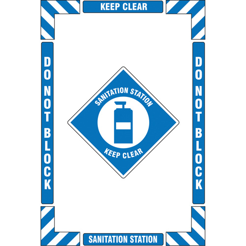 Trousse de marquage du sol ?Sanitation Station? (poste dassainissement), Adh&eacute;sif, Anglais avec pictogramme Air Extreme Inc.
