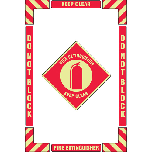 "Fire Extinguisher" Floor Marking Kit, Adhesive, English with Pictogram Air Extreme Inc.