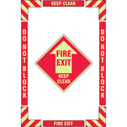 Trousse de marquage du sol ?Fire Exit? (sortie de secours), Adh&eacute;sif, Anglais avec pictogramme Air Extreme Inc.