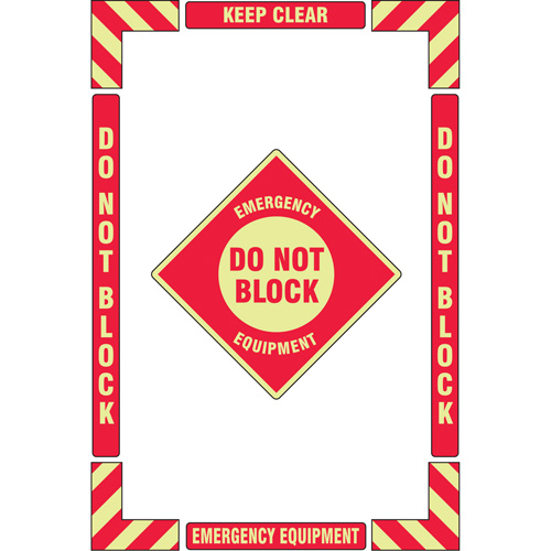 Trousse de marquage du sol ?Emergency Equipment? (&eacute;quipement durgence), Adh&eacute;sif, Anglais avec pictogramme Air Extreme Inc.