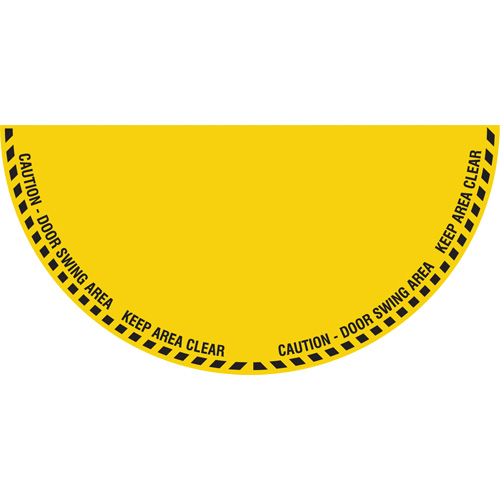 Signalisation au sol ?Caution? (attention) pour porte battante en demi-cercle, Adh&eacute;sif, Anglais avec pictogramme Air Extreme Inc.