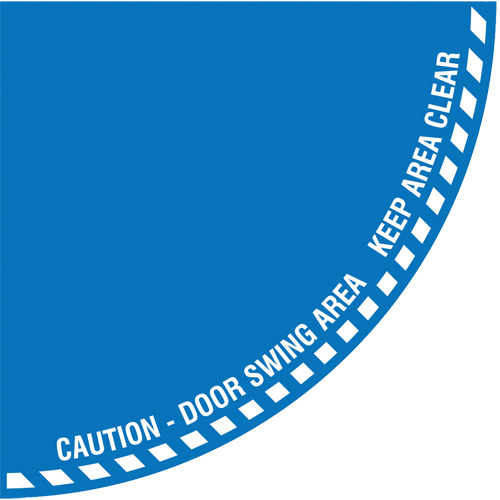 "Caution" Quarter Circle Swing Door Floor Sign, Adhesive, English with Pictogram Air Extreme Inc.