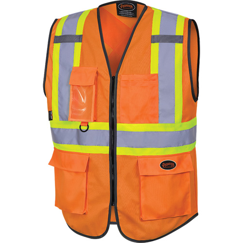 6958 Zipper Front Safety Vest, High Visibility Orange, Small, Polyester Air Extreme Inc.