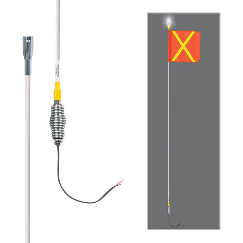 Safety Whip&reg; All-Weather Super-Duty Warning Whips with Constant LED Light, Spring Mount, 5' High, Orange with Reflective Air Extreme Inc.