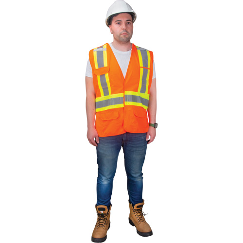 CSA-Compliant High-Visibility Surveyor Vest, High Visibility Orange, Medium, Polyester Air Extreme Inc.