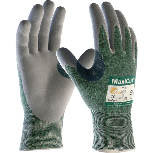 Gants en tissu technique r&eacute;sistant aux coupures ATG MaxiCut, Taille Grand, Calibre 15, Rev&ecirc;tement Nitrile, Enveloppe en Fil technique, ASTM ANSI niveau A2/EN 388 niveau 3/EN 388 niveau B Air Extreme Inc.