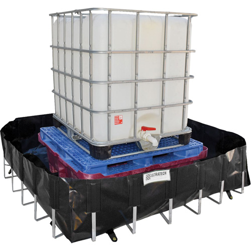 Ultra-IBC Berm&reg; Spill Berm, 400 US gal. Capacity, 6' W x 6' L x 18" H, L-Bracket Air Extreme Inc.