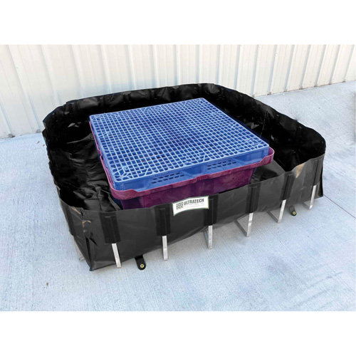 Ultra-IBC Berm&reg; Spill Berm, 400 US gal. Capacity, 6' W x 6' L x 18" H, L-Bracket Air Extreme Inc.