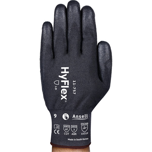 Gants r&eacute;sistant aux coupures Hyflex 11-757, Taille 8, Calibre 18, Rev&ecirc;tement Polyur&eacute;thane, Enveloppe en Intercept, ASTM ANSI niveau A7/EN 388 niveau F Air Extreme Inc.