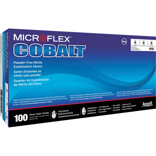 Microflex&reg; Cobalt&reg; N19 Multi-Purpose Exam Gloves, X-Small, Nitrile, 3.9-mil, Powder-Free, Blue, Class 2 Air Extreme Inc.