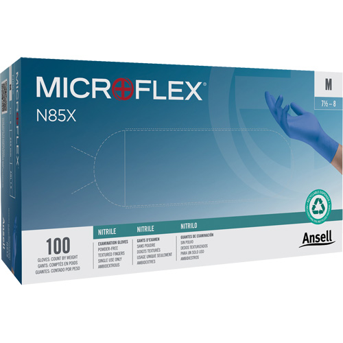Microflex&reg; N85 Gloves, X-Small, Nitrile, 3.5-mil, Powder-Free, Blue, Class 2 Air Extreme Inc.