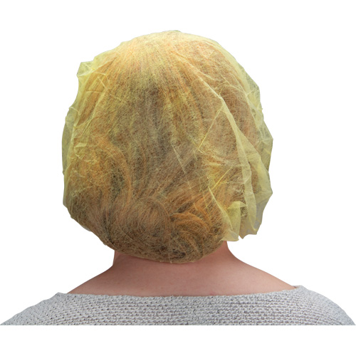 Bouffant Caps, Polypropylene, 24", Yellow Air Extreme Inc.