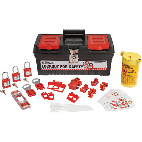 Electrical Lockout Tagout Kit with Nylon Safety Lockout Padlocks in Toolbox, Electrical Kit, 33 Components Air Extreme Inc.