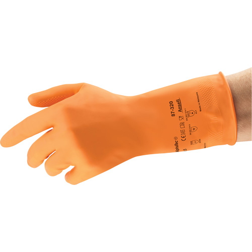 Gants r&eacute;sistants aux produits chimiques AlphaTec 87-320, Taille 7.5, 11,8" lo, Latex de caoutchouc, Doublure en Coton/Ouat&eacute;e, 17 mils Air Extreme Inc.