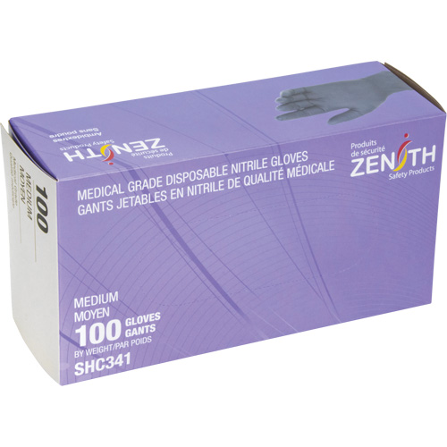 Medical Grade Disposable Gloves, Medium, Nitrile, 6-mil, Powder-Free, Black, Class 2 Air Extreme Inc.