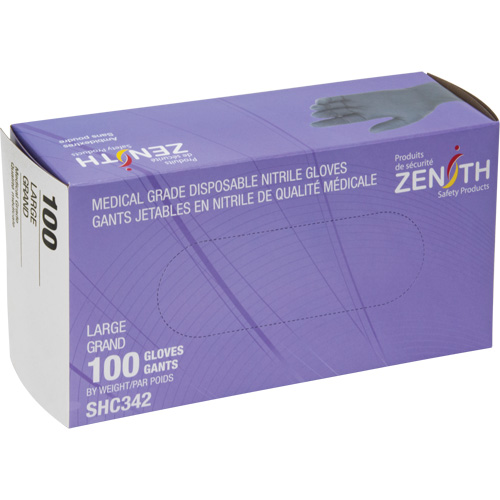 Medical Grade Disposable Gloves, Large, Nitrile, 6-mil, Powder-Free, Black, Class 2 Air Extreme Inc.
