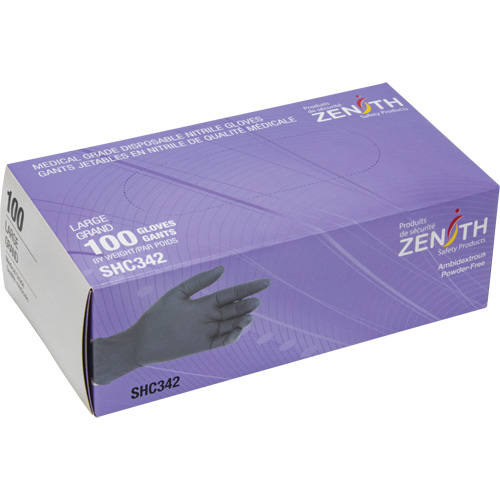 Medical Grade Disposable Gloves, Large, Nitrile, 6-mil, Powder-Free, Black, Class 2 Air Extreme Inc.
