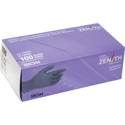 Medical Grade Disposable Gloves, 2X-Large, Nitrile, 6-mil, Powder-Free, Black, Class 2 Air Extreme Inc.