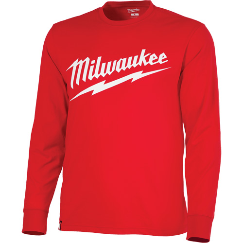 Heavy-Duty Long-Sleeved T-Shirt with Milwaukee&reg; Logo, Men's, Small, Red Air Extreme Inc.