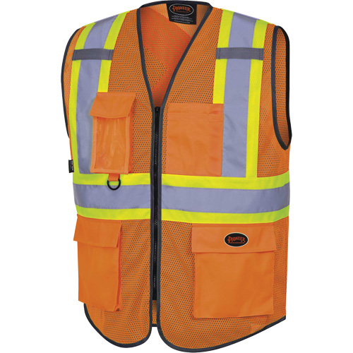 6960 Veste de s&eacute;curit&eacute; &agrave; maille en avant, Orange haute visibilit&eacute;, Moyen, Polyester Air Extreme Inc.