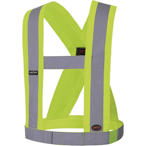 5492 4" Wide Adjustable Safety Sash, Meets/Exceeds CSA Z96 Class 2 - Level 2, High Visibility Lime-Yellow, Silver Reflective Colour, One Size Air Extreme Inc.