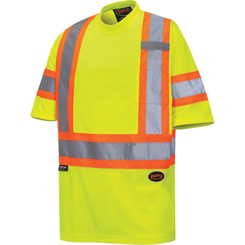 6971 Bird's-Eye Safety T-Shirt, Polyester, X-Small, High Visibility Lime-Yellow Air Extreme Inc.