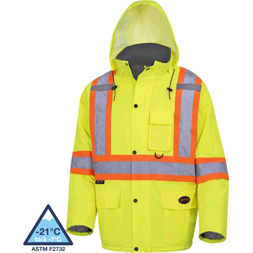 5031 Waterproof Quilted Safety Parka, High Visibility Lime-Yellow, Small Air Extreme Inc.