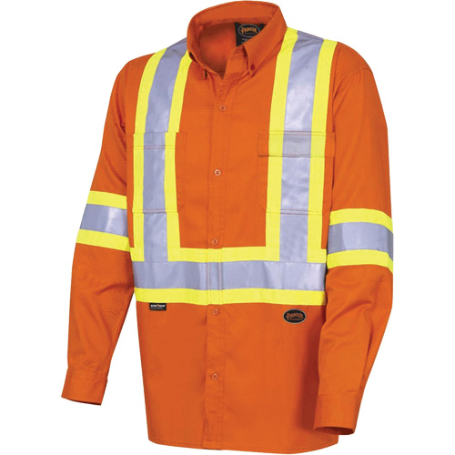 4441 Ultra-Cool Long-Sleeved Safety Shirt, Cotton, Small, High Visibility Orange Air Extreme Inc.