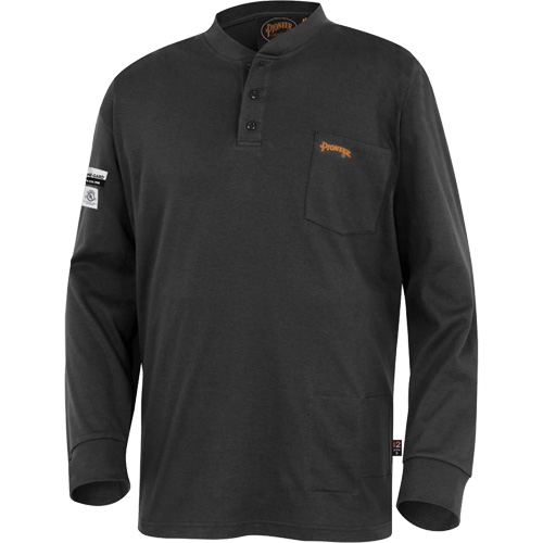 332 Chandail Henley en tricot interlock ignifuge, Petit, Noir Air Extreme Inc.