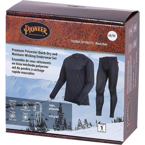 D2200A Premium Quick-Dry & Moisture-Wicking Underwear Set, Men's, X-Small, Black Air Extreme Inc.