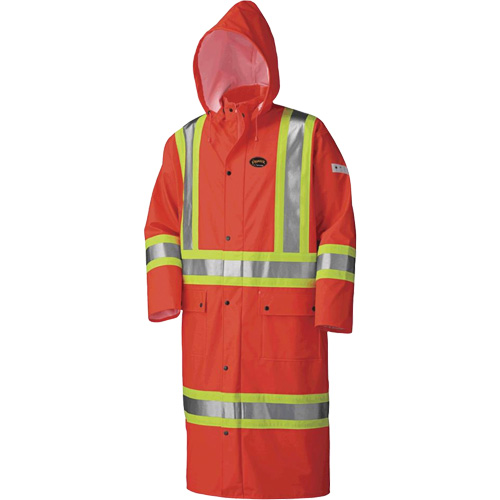 5896 Flame Resistant Waterproof Long Coat, Small, High Visibility Orange Air Extreme Inc.