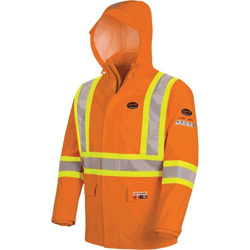 5880 Manteau de pluie ignifuge et protection contre les &eacute;clats d'arc &eacute;lectrique, T-petit, Orange haute visibilit&eacute;, 10 cal/cm² Air Extreme Inc.