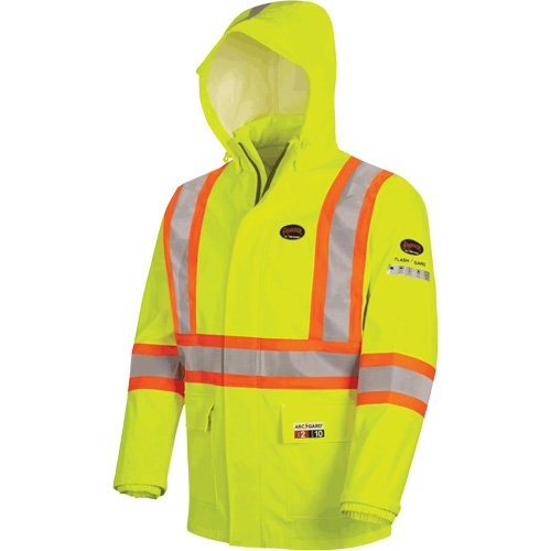 5881 Manteau de pluie ignifuge et protection contre les &eacute;clats d'arc &eacute;lectrique, T-petit, Jaune haute visibilit&eacute;, 10 cal/cm² Air Extreme Inc.