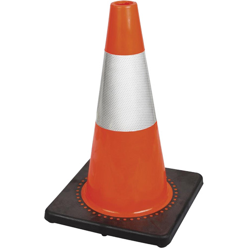181 C&ocirc;ne de s&eacute;curit&eacute; flexible de premi&egrave;re qualit&eacute;, 18", Orange, Bande(s) r&eacute;fl&eacute;chissante(s) 6" Air Extreme Inc.