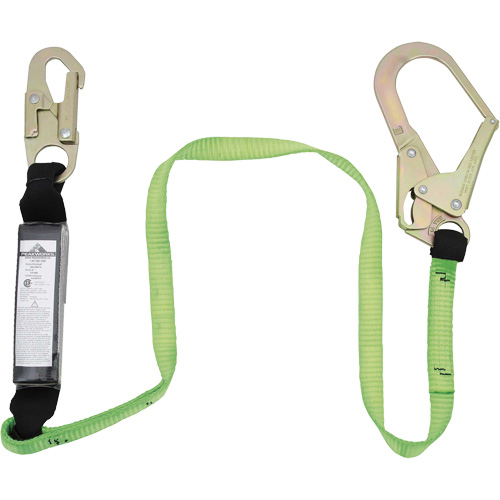 SA-5402-4 Shock Absorbing Lanyard, 4', Rebar Hook Center, Snap Hook Leg Ends, Polyester Air Extreme Inc.