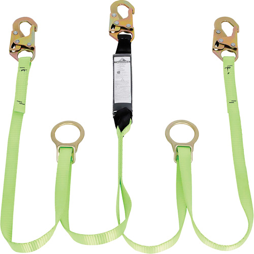 SA-54055-6 Shock Absorbing Lanyard, 6', Snap Hook Center, Snap Hook Leg Ends, Polyester Air Extreme Inc.